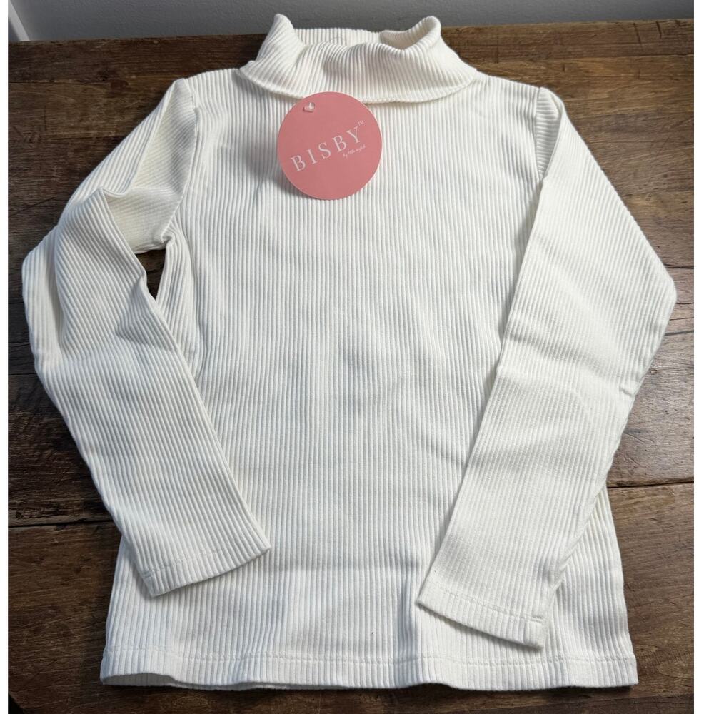 BISBY IVORY RIBBED TURTLENECK GIRLS NWT SIZE 14